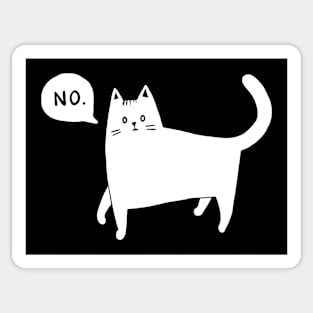 Black Cat Says No - White Sticker